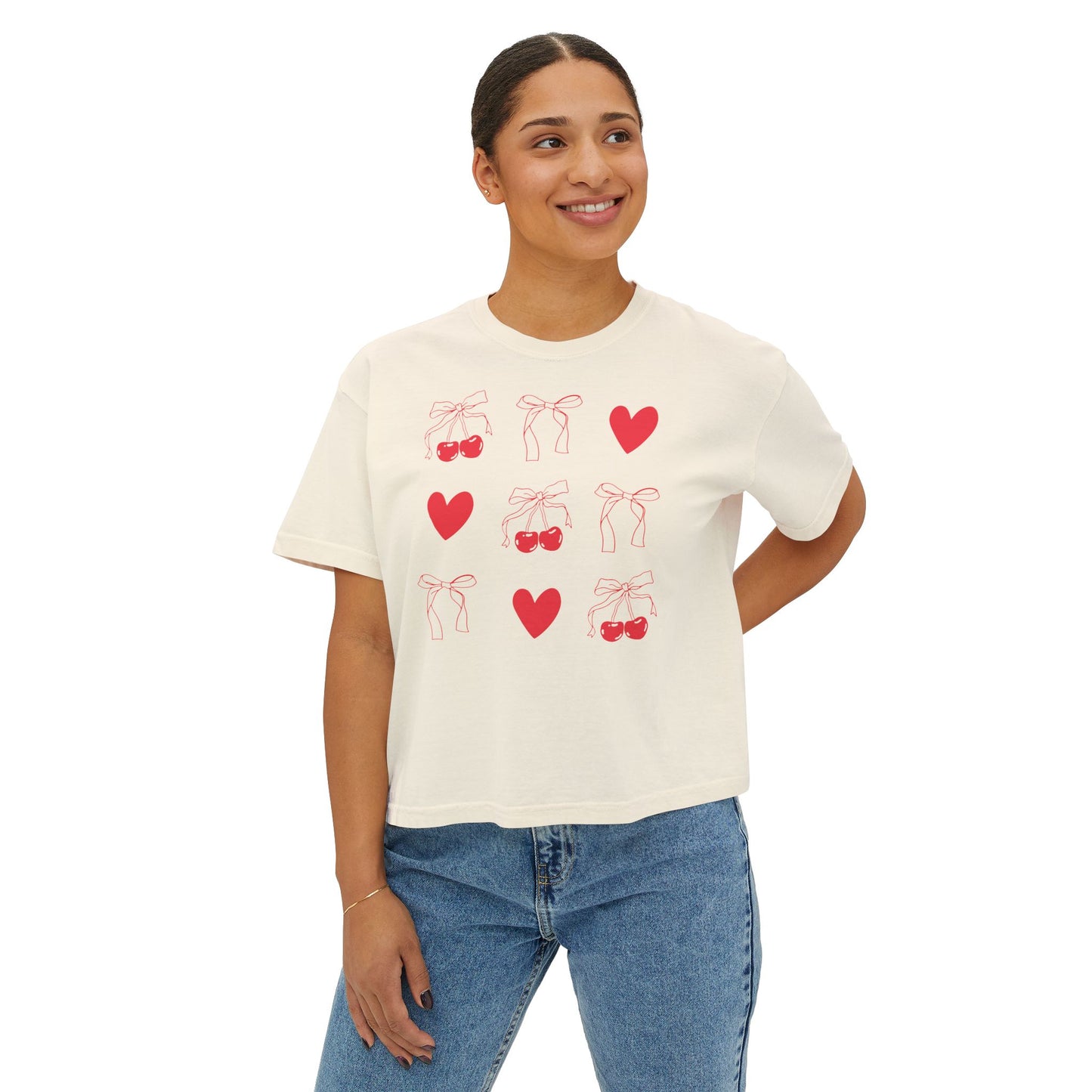 Cherry Bows Boxy Tee