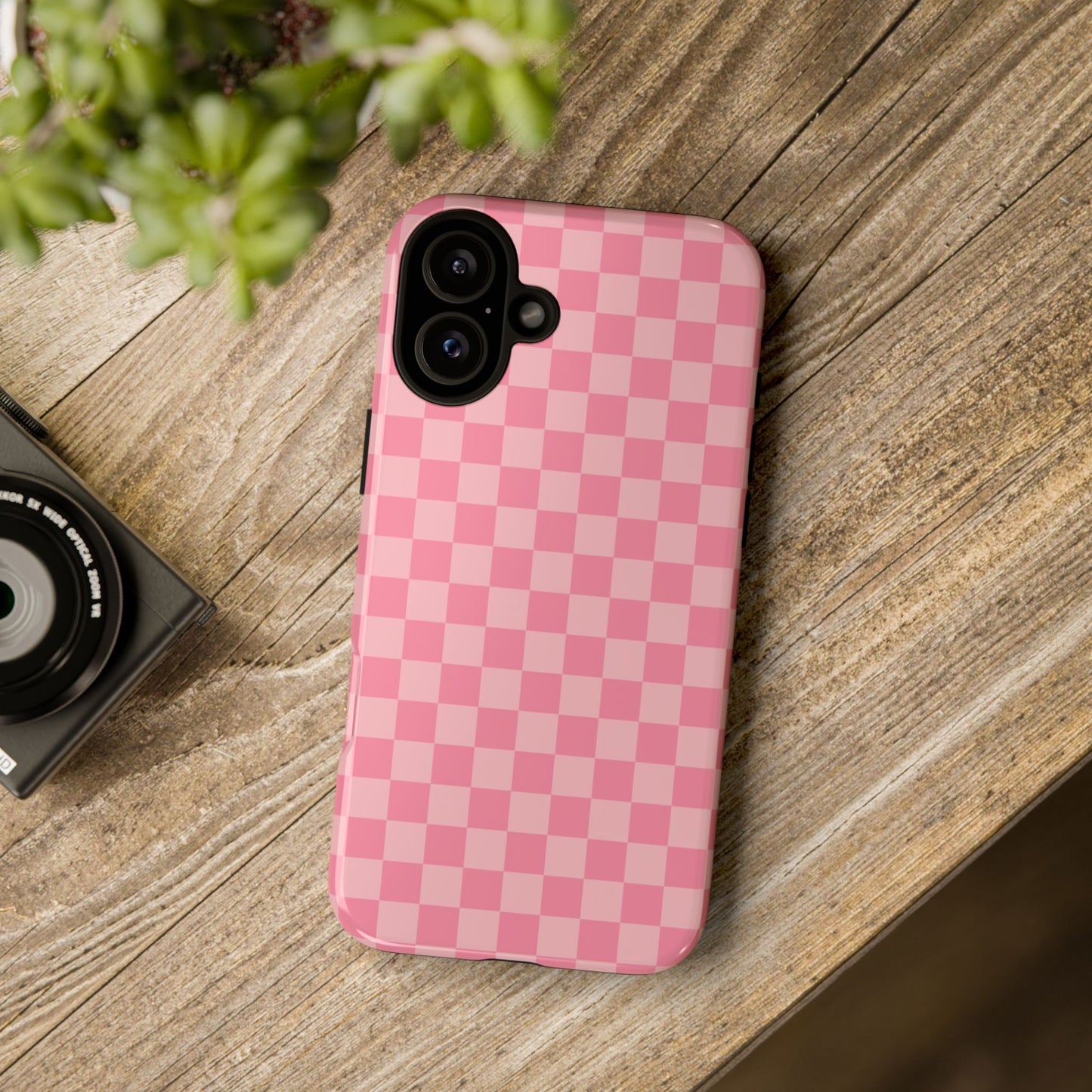 Pink Checkered Phone Case