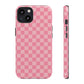 Pink Checkered Phone Case