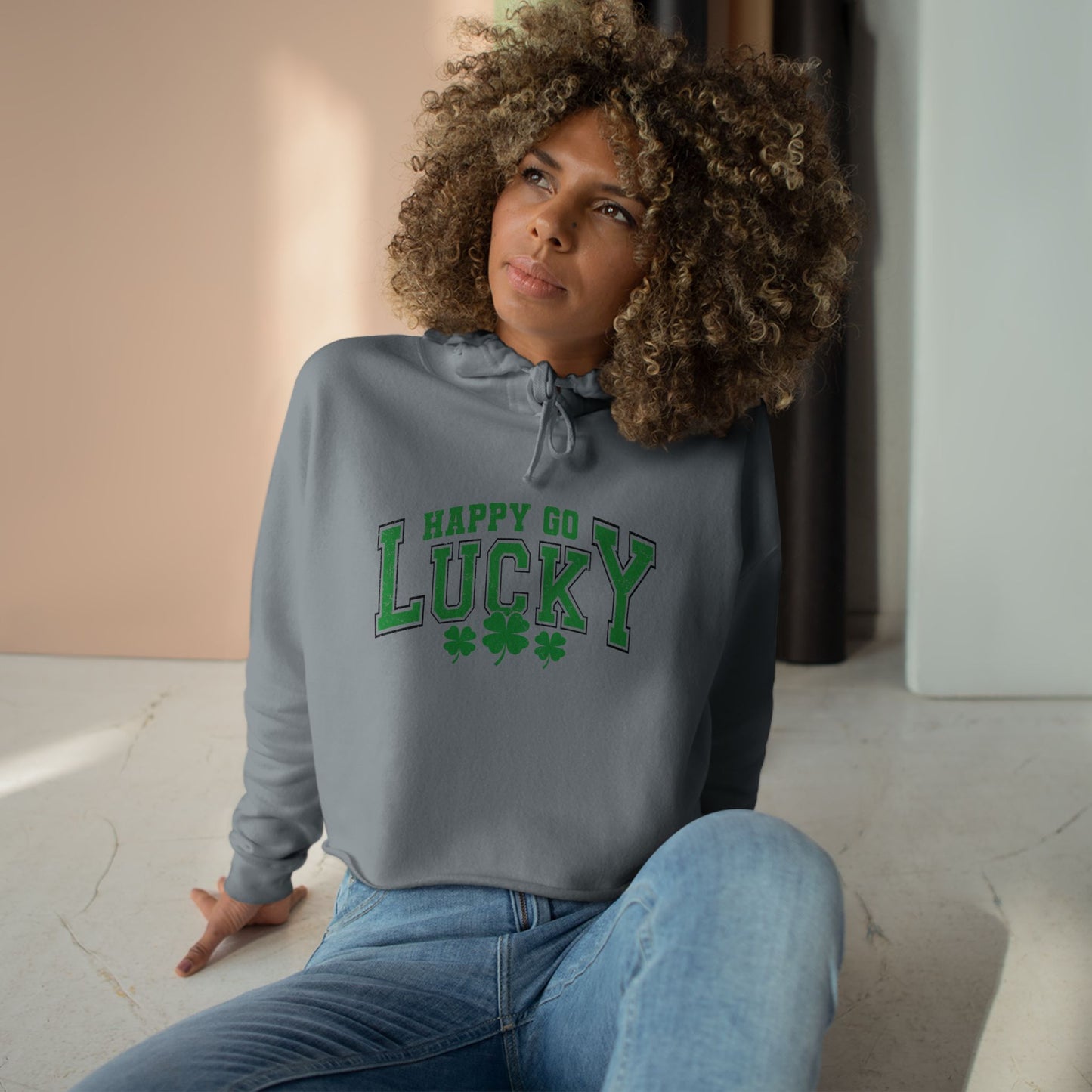 Happy Go Lucky Crop Hoodie