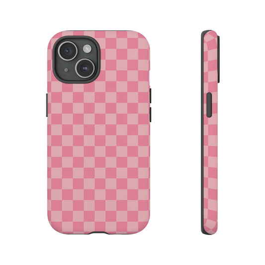 Pink Checkered Phone Case