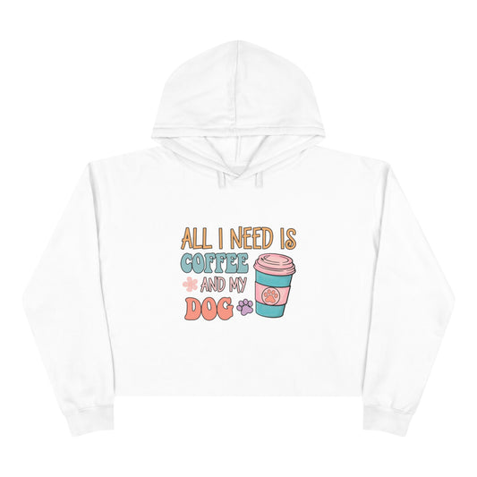 Coffee & My Dog Cropped Hoodie