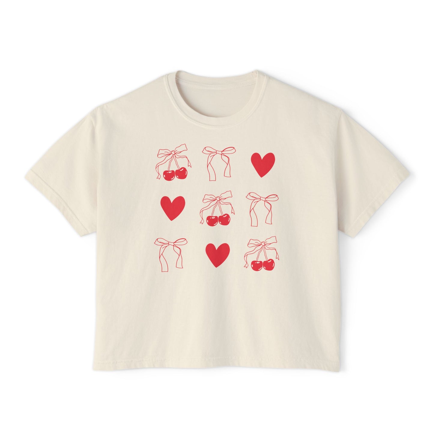 Cherry Bows Boxy Tee