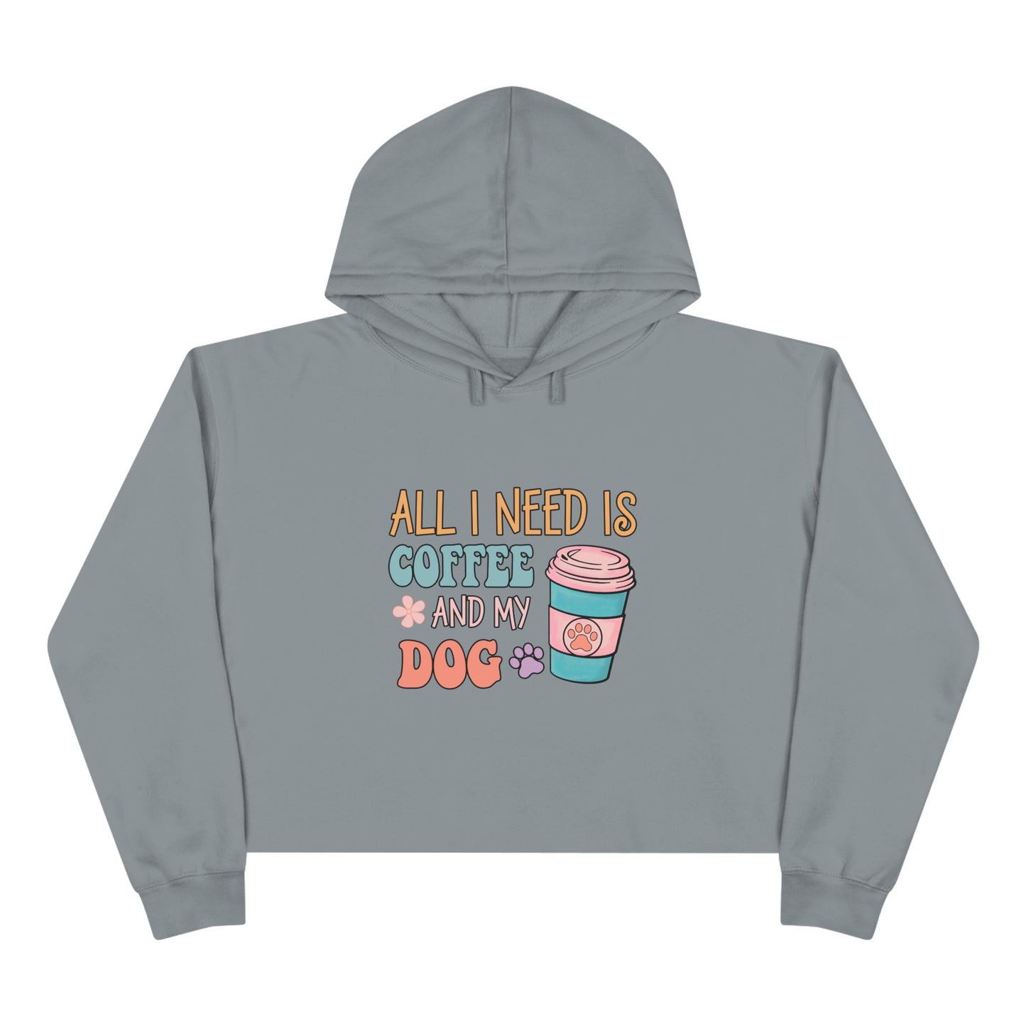 Coffee & My Dog Cropped Hoodie