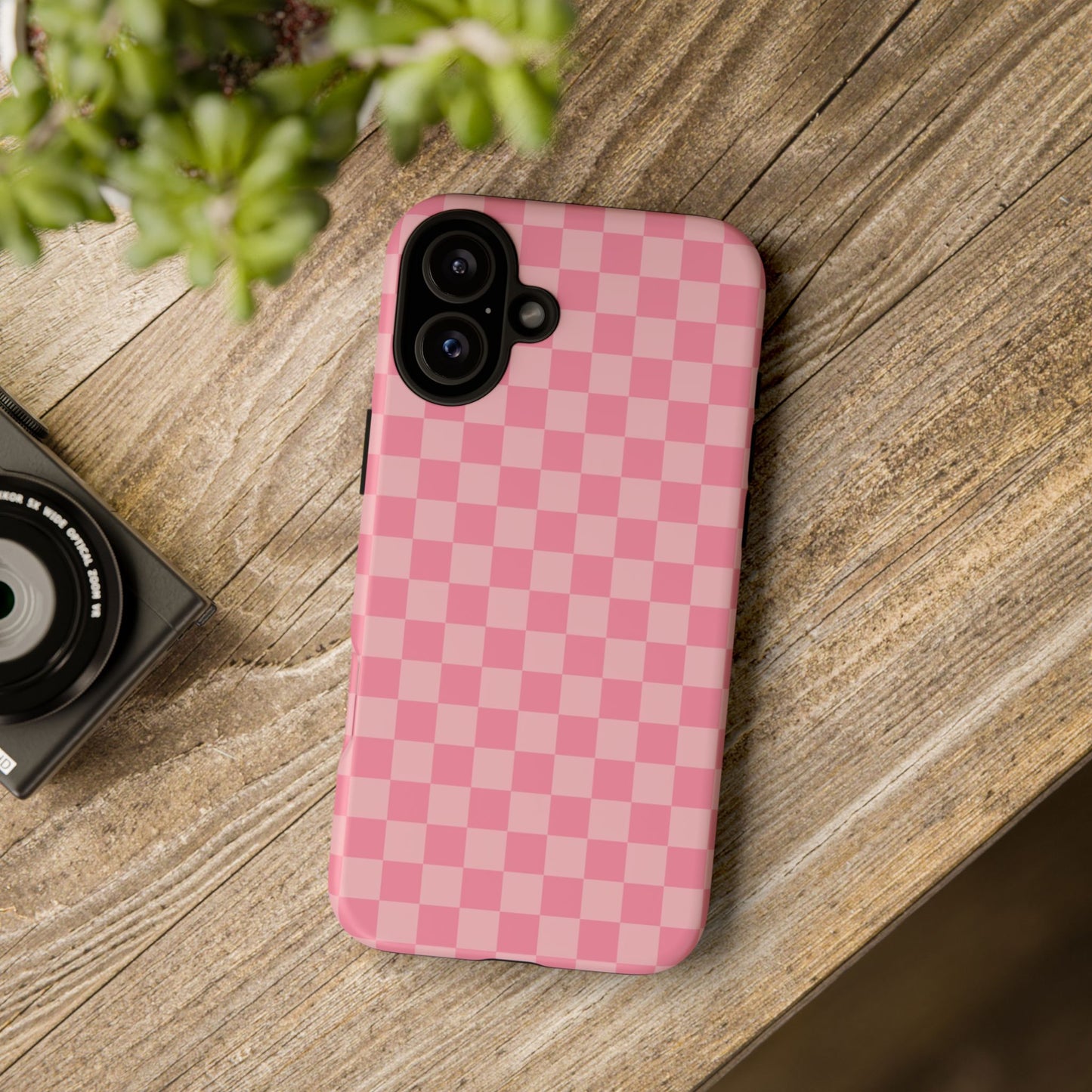 Pink Checkered Phone Case