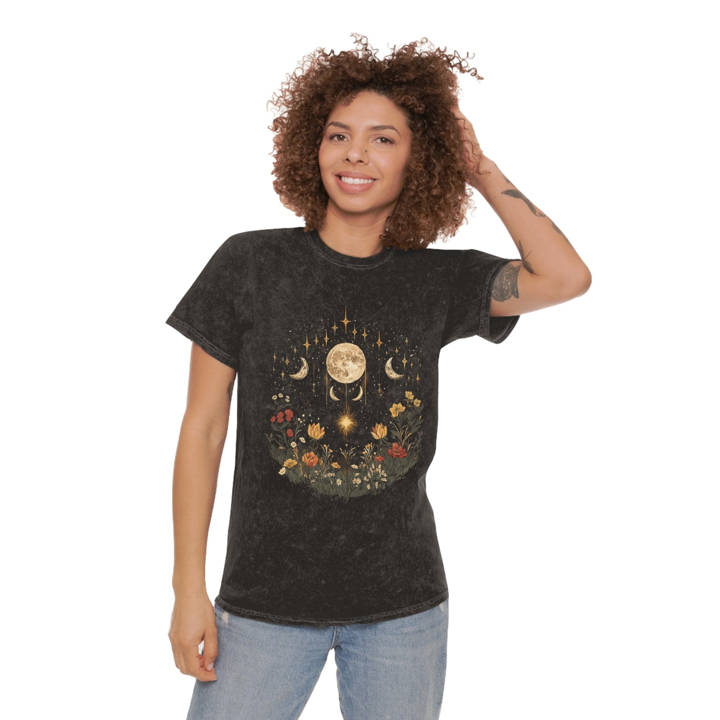 Boho Floral Moon Graphic Tee