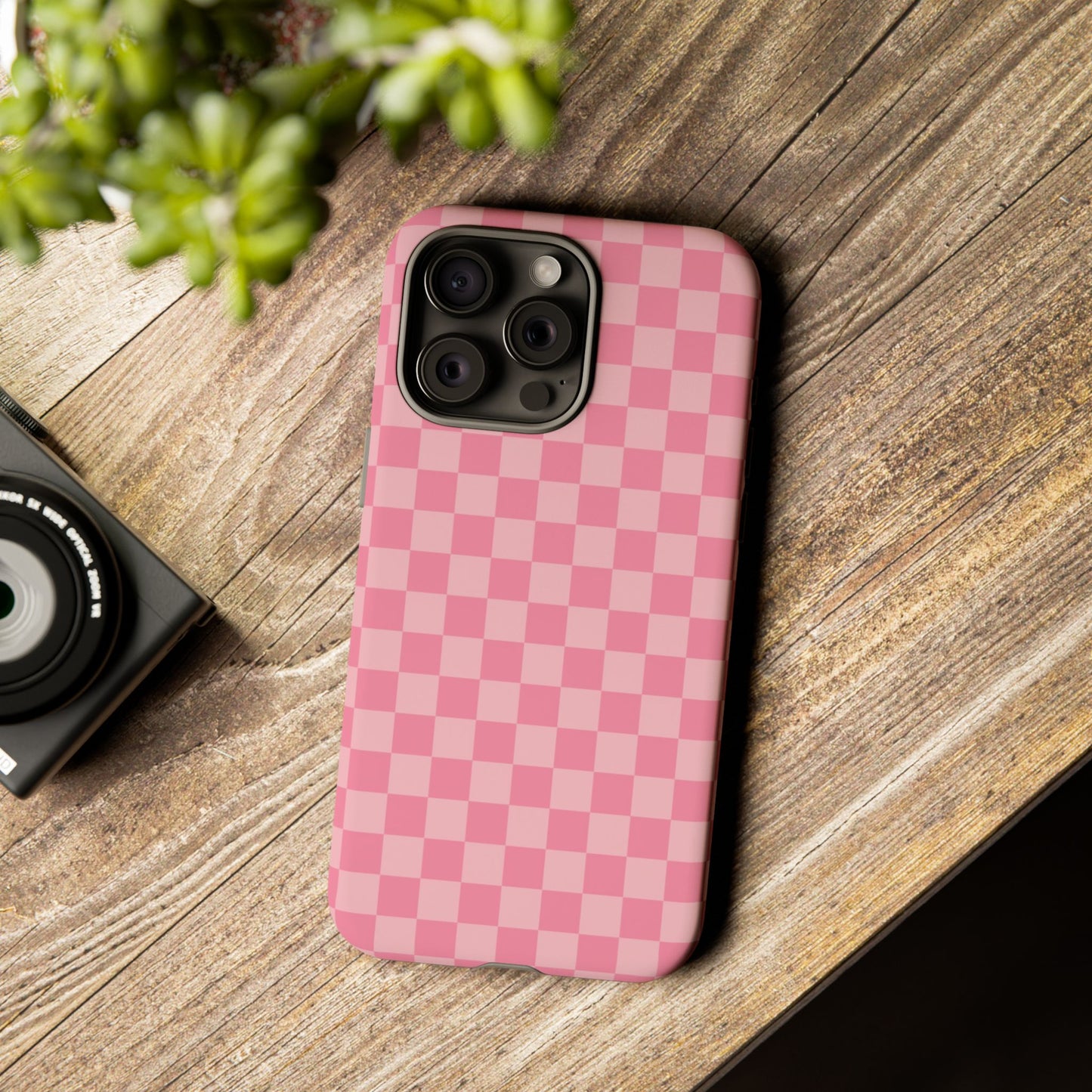 Pink Checkered Phone Case