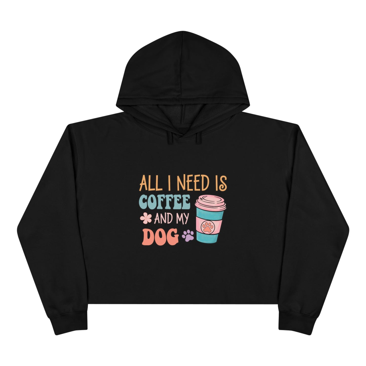 Coffee & My Dog Cropped Hoodie