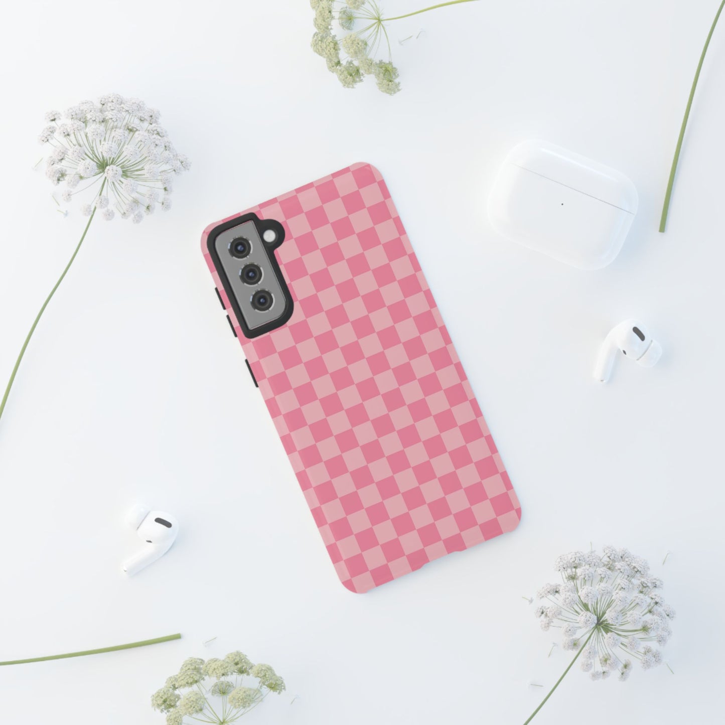 Pink Checkered Phone Case