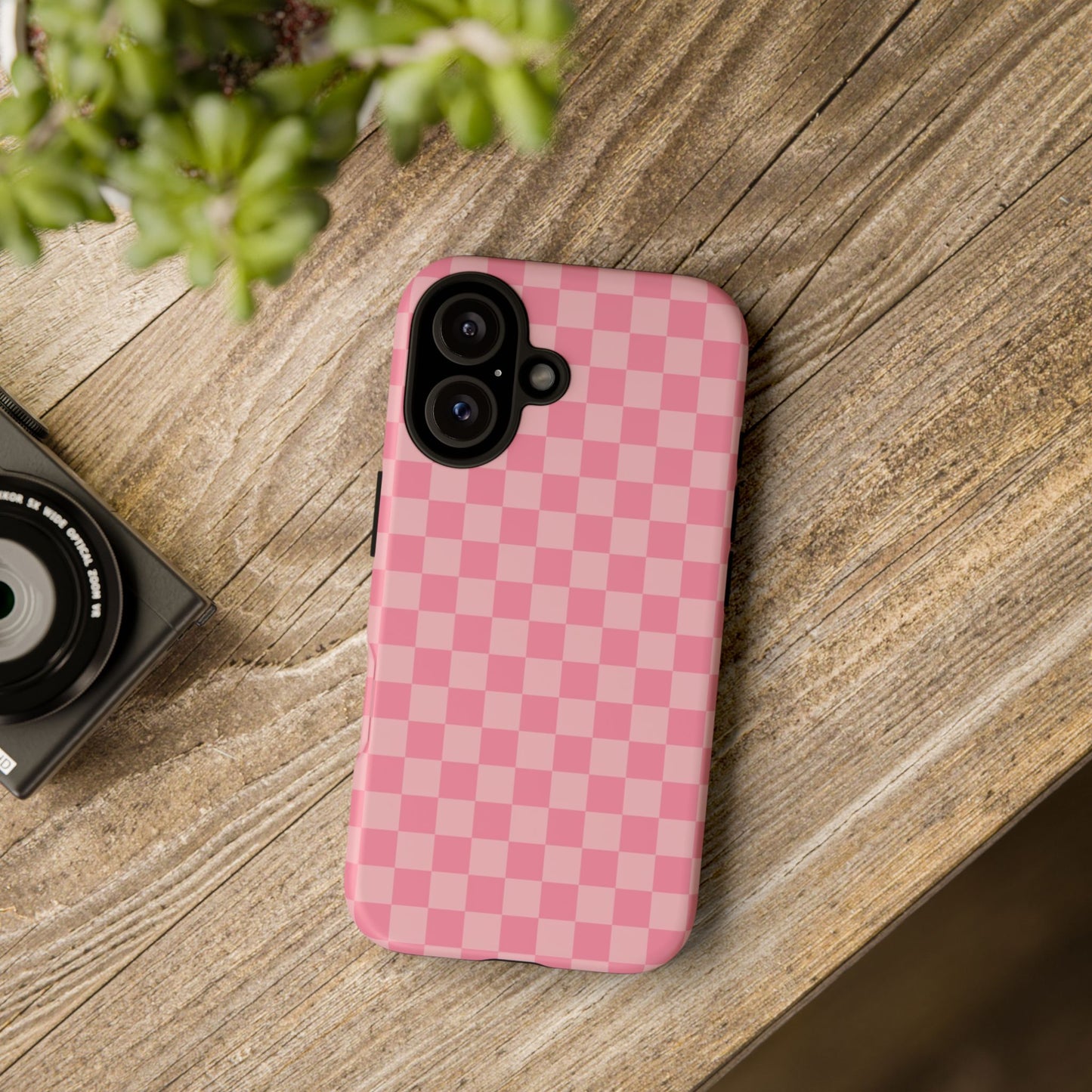 Pink Checkered Phone Case