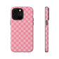 Pink Checkered Phone Case