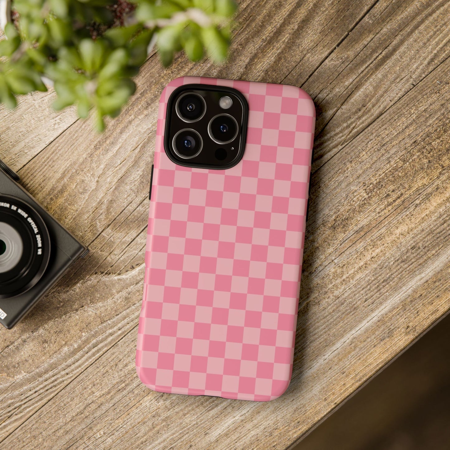 Pink Checkered Phone Case