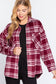 Burgundy Plaid Oversized Jacket