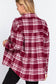 Burgundy Plaid Oversized Jacket