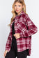 Burgundy Plaid Oversized Jacket