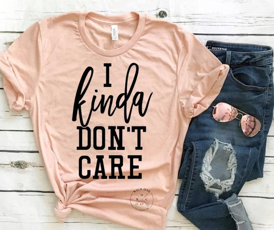 I Kinda Don't Care - Black Screen Print Graphic Add on