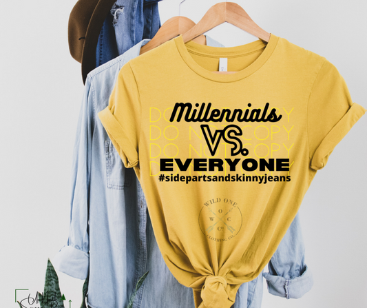 Millennials vs. Everyone - Black Screen Print Graphic Add on