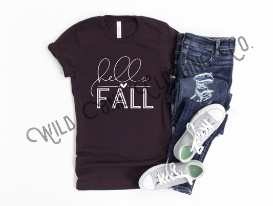 Hello Fall - White Screen Print Graphic Add on